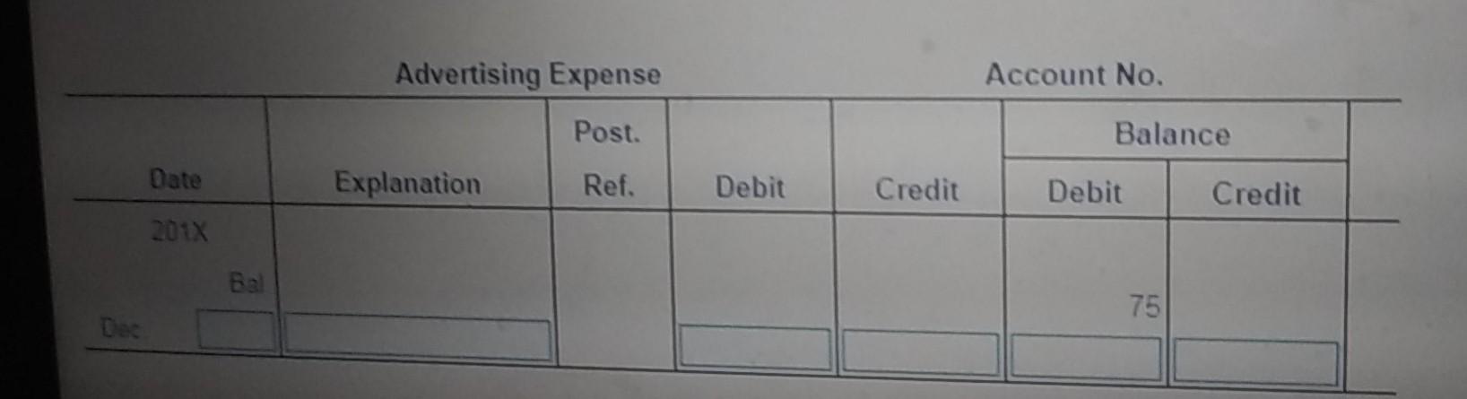 above. Cash Account No. Post. Balance Date Explanation Ref. Debit Credit Debit