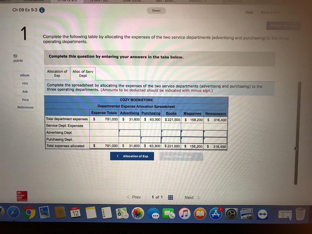 Ch 09 Ex 9.3 6 Help Seve & E Exercise 9-3