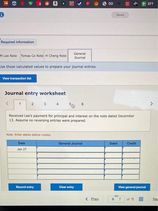her past-due account receivable. 31 Prepared an adjusting entry to record the