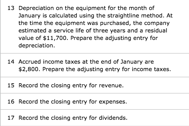 16,300 17,000 97,000 41,500 $182,500 $182,500 Totals During January 2021, the following