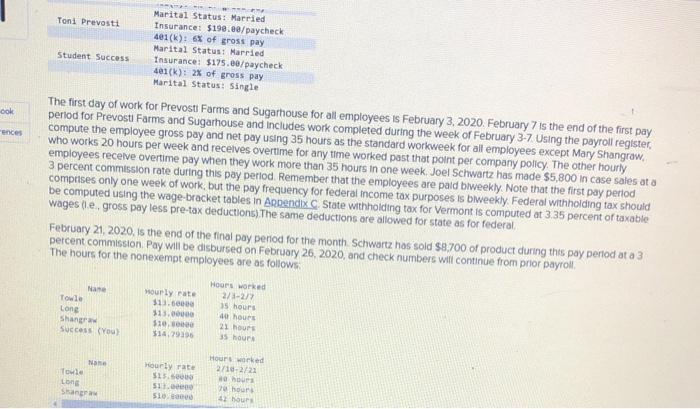 SSN: 031-11-3456 401(k) deduction: 3% Section 125 deduction: $190.00 A-Towe Avery Towle