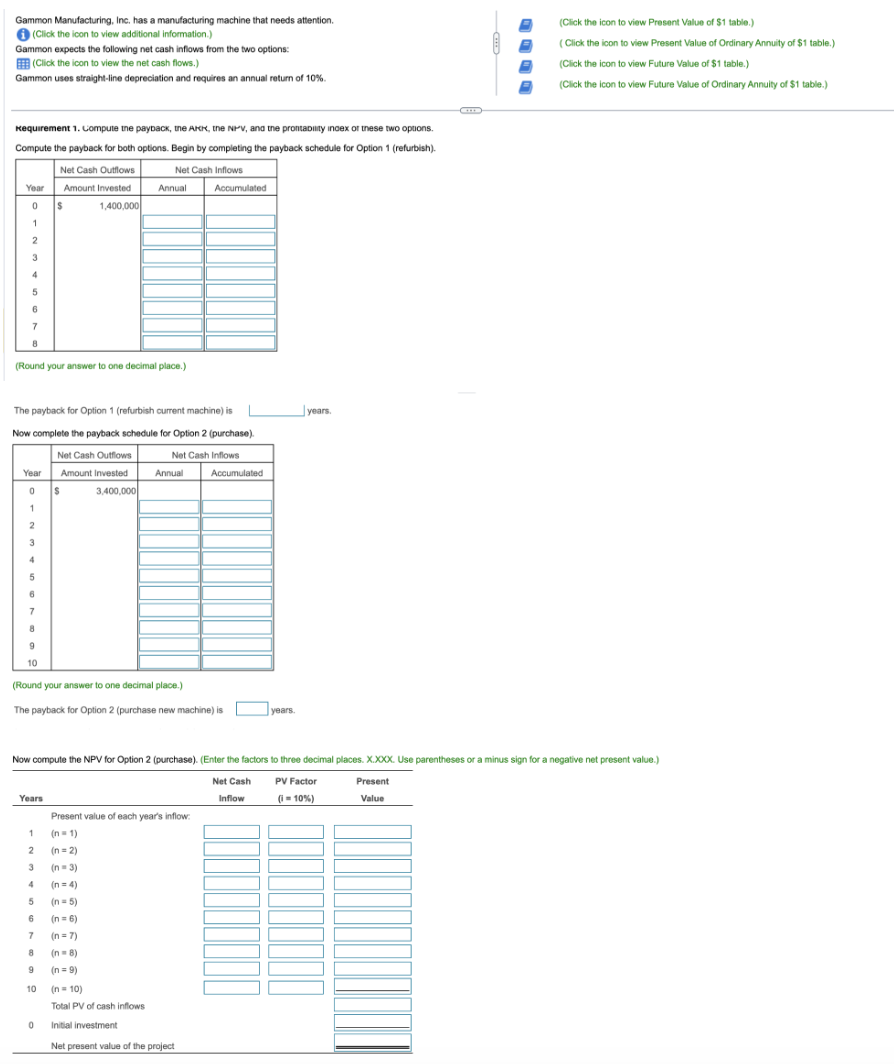  Gammon Manufacturing, Inc. has a manufacturing machine that needs attention. (i)(Click