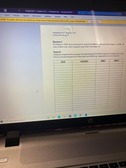  Assignment 3. Chapter 45 (1) . Protected View - Saved to