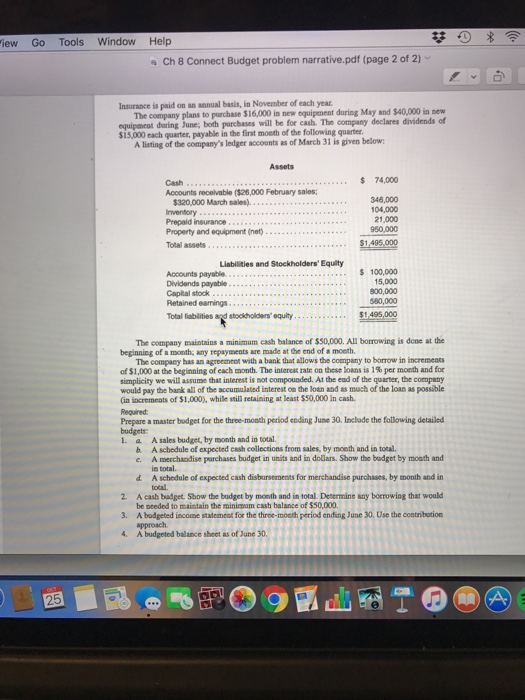 2) Q Search CASE 9-30 Master Budget with Supporting Schedules [L02, LO4,