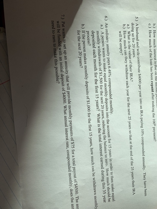  b.) How much interest is due on the sool c.) How