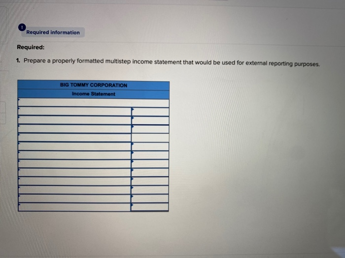 Income Statement and Computing the Gross Profit Percentage (LO 6-5) (The following