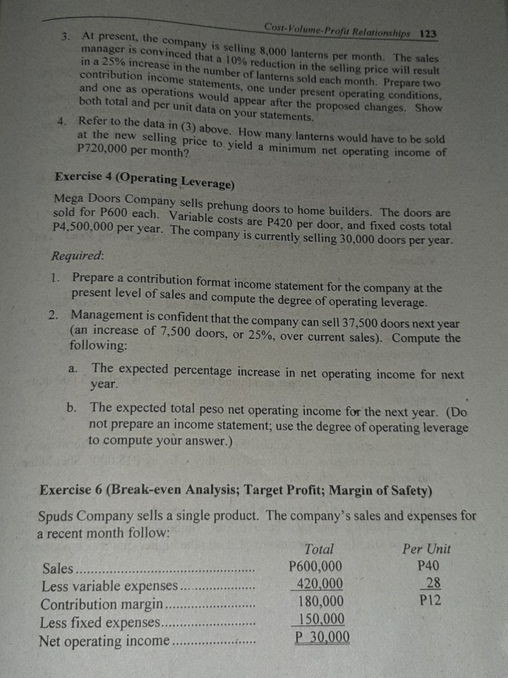 (30,000 units).. P150,000 PS Less variable expenses. 90,000 3 Contribution margin. 60,000