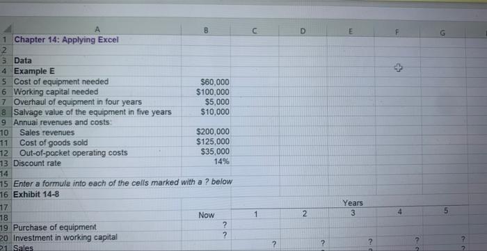 the cells marked with a > below E-bihie 4.t.a Chapter 14: Applying
