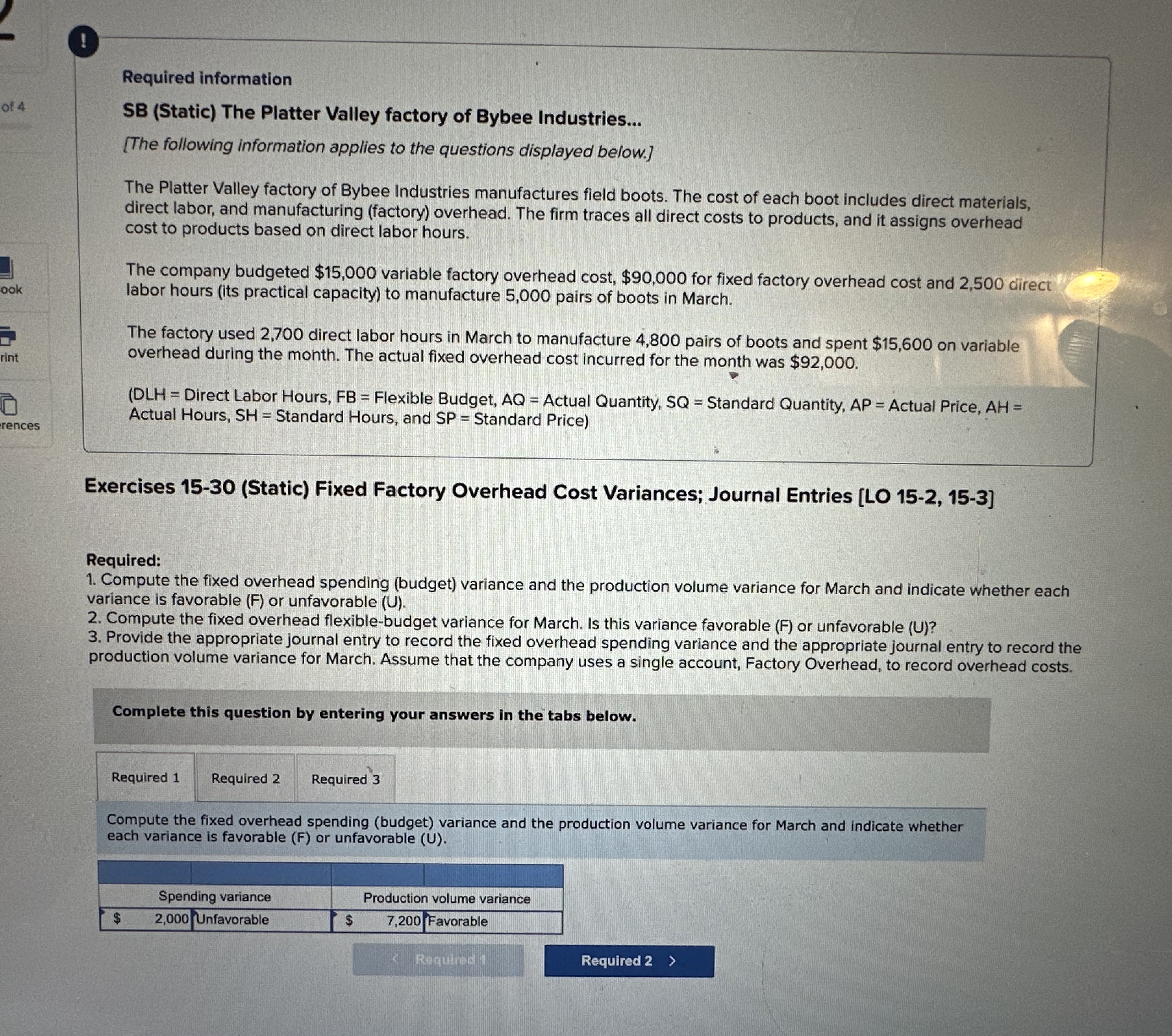  Required information SB (Static) The Platter Valley factory of Bybee Industries...