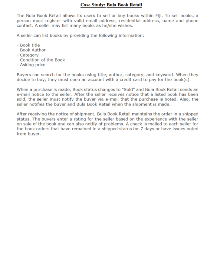 Visio and Visual Basic Case Study: Bula Book Retail The Bula Book