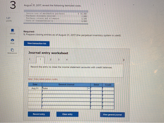 and returns LO C2, P3 1.27 poirts Valley Company's adjusted trial balance
