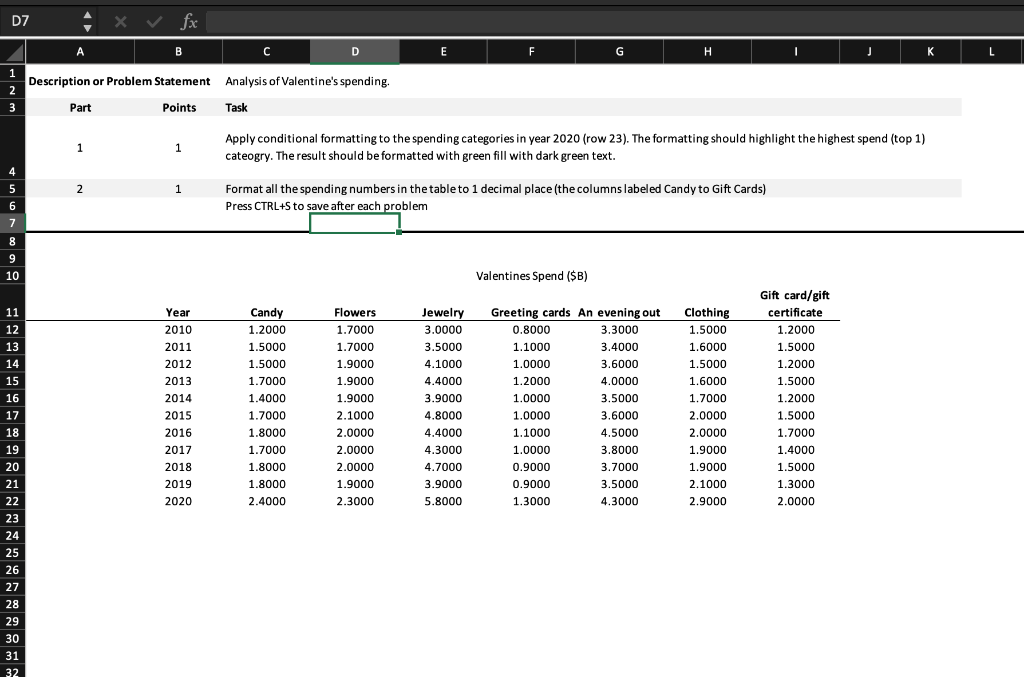 Read the descriptions to find the exercise D7 x x fx
