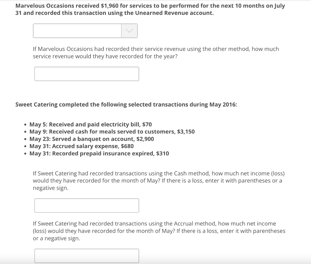 basis or Accrual basis, and then ente our answers to the questions.