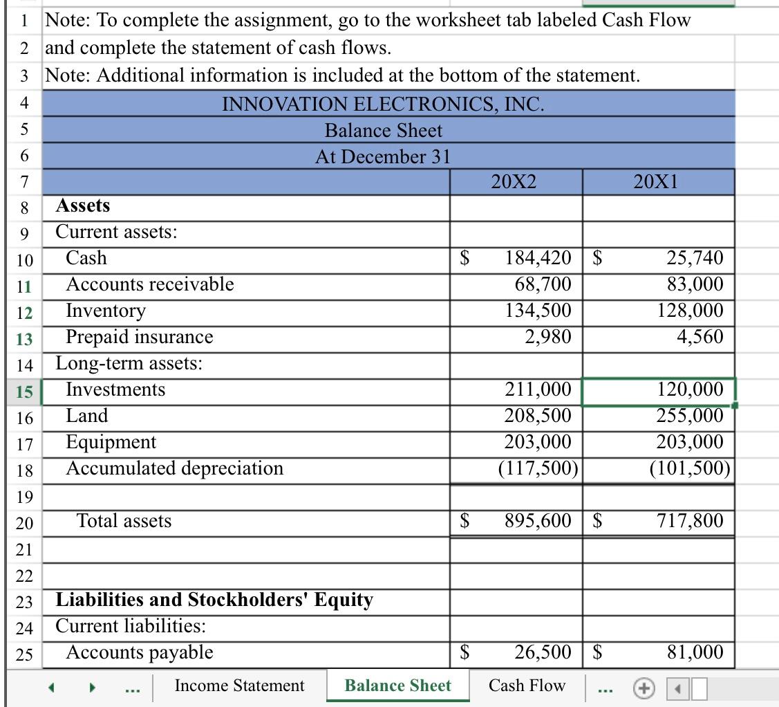 assignment, go to the worksheet tab labeled Cash Flow 2 and complete