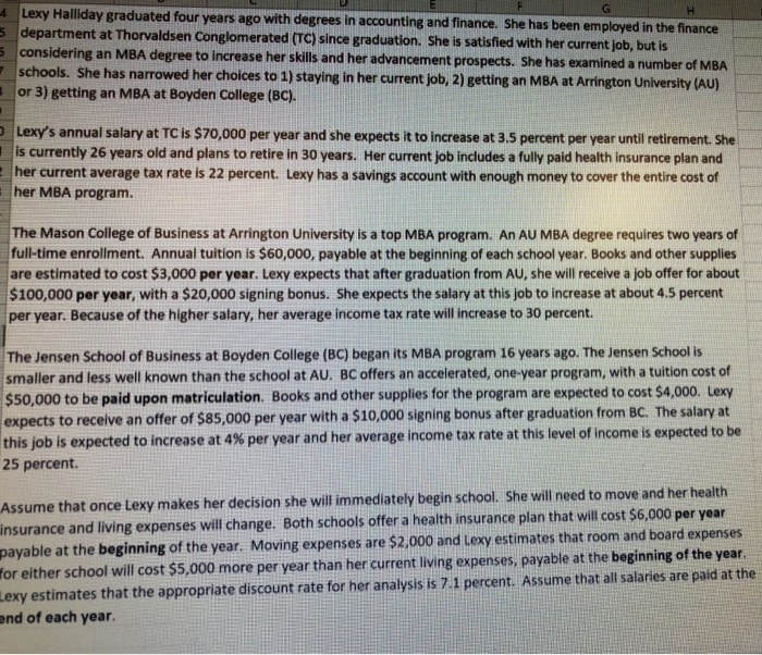  Please complete full question and show work. Thank you! 4 Lexy