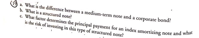  (19) a. What is the difference between a medium-term note and