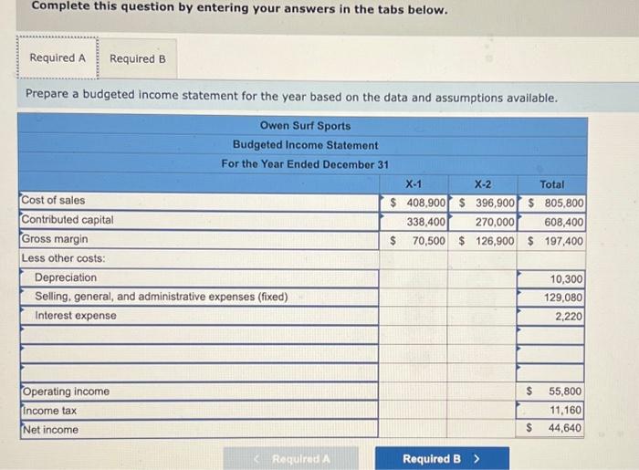 6, 8) [The following information applies to the questions displayed below] Owen