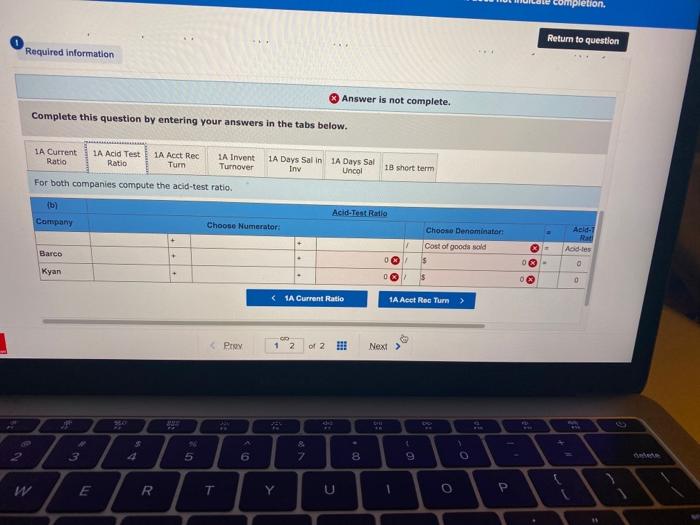 from the financial statements of two companies competing in the same industry