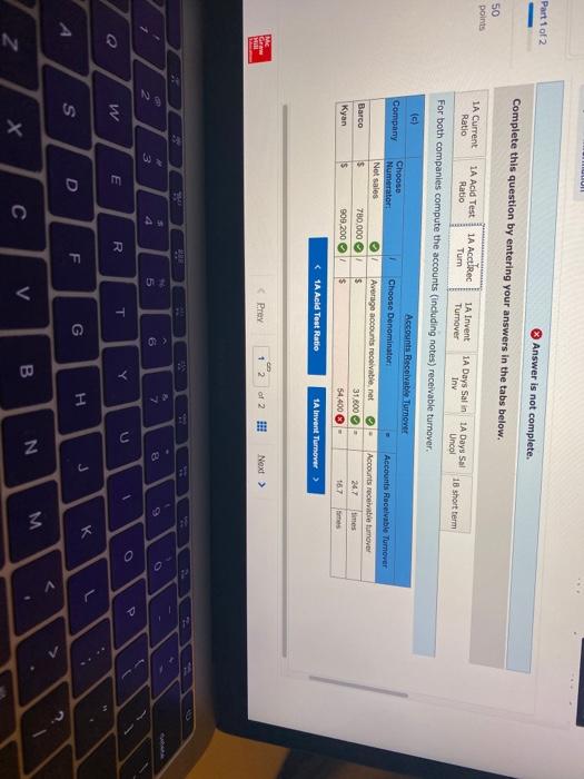 follows. Barco Company kyan Company Data from the current year-end balance sheets