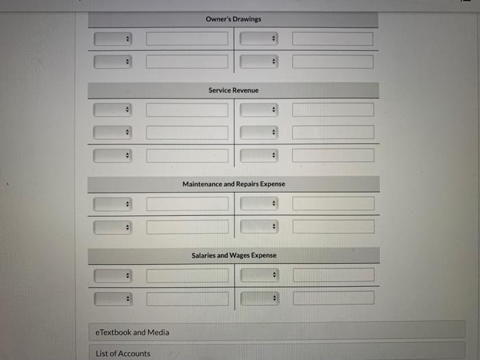 the following transactions were completed. July 1 Owner invested $ 10,300 cash