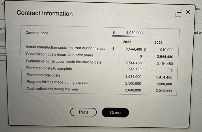  ess. Contract Information - wt Contract price $ 4,080,000 Est w