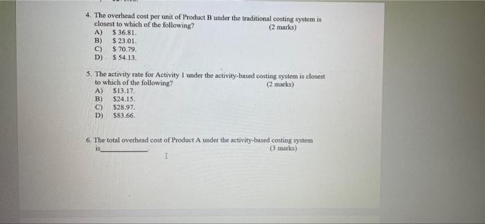 is Not multiple choice. Use the following to answer parts 1 &