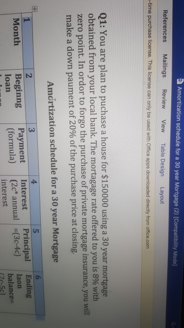  Amortization schedule for a 30 year Mortgage (2) Compatibility Mode] References