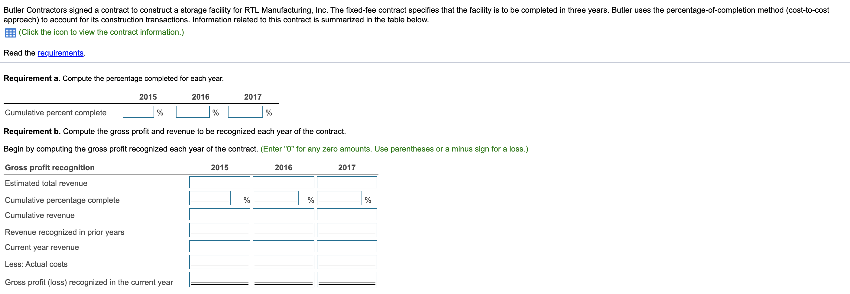  Butler Contractors signed a contract to construct a storage facility for