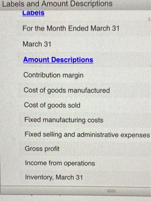 (55,000 units) 2 Variable cost of goods sold: 3 Variable cost of