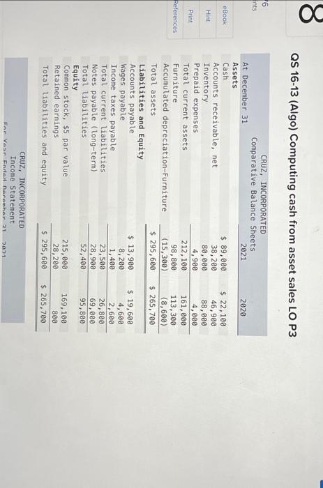 of Thomas Corporation for the current yeat. Exercise 16-22B (Algo) Part 1