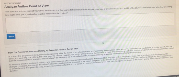  BEFORE READING Analyze Author Point of View How does the author's