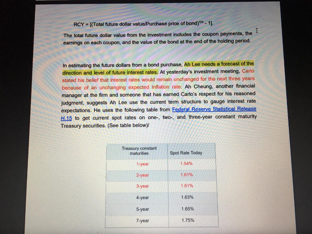 the 3 bonds and why does that matter in the analysis? Explain.