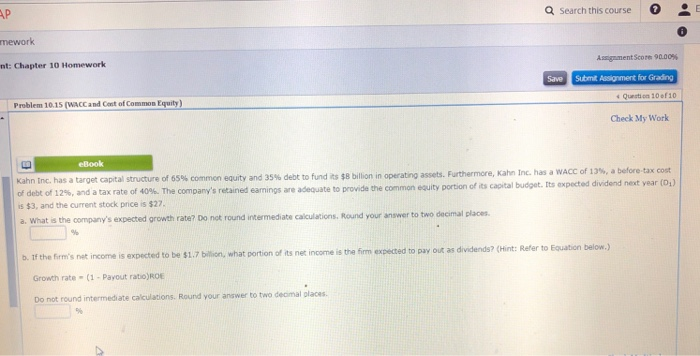  Q search this course AP mework nt: Chapter 10 Homework Agament