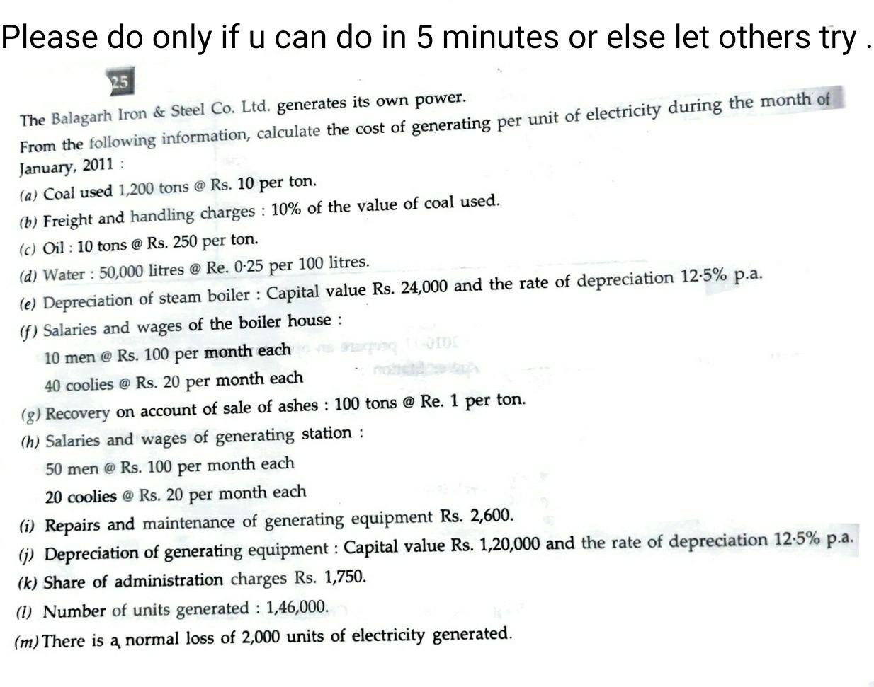  Please do only if u can do in 5 minutes or