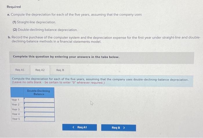 2-9 Colculate straight-line depreciation and show how it affects financial statements -