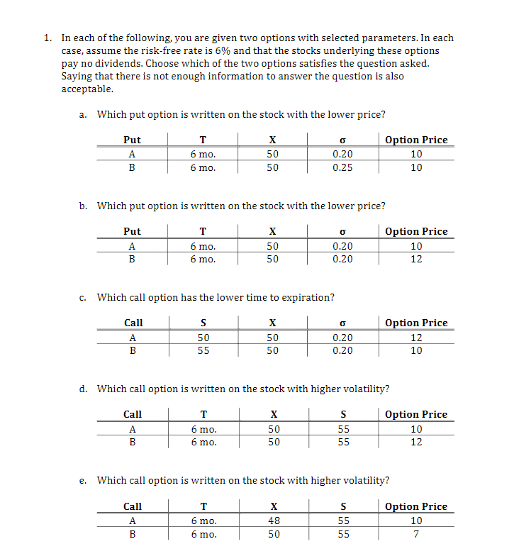 I am unsure how to answer question e as there are two
