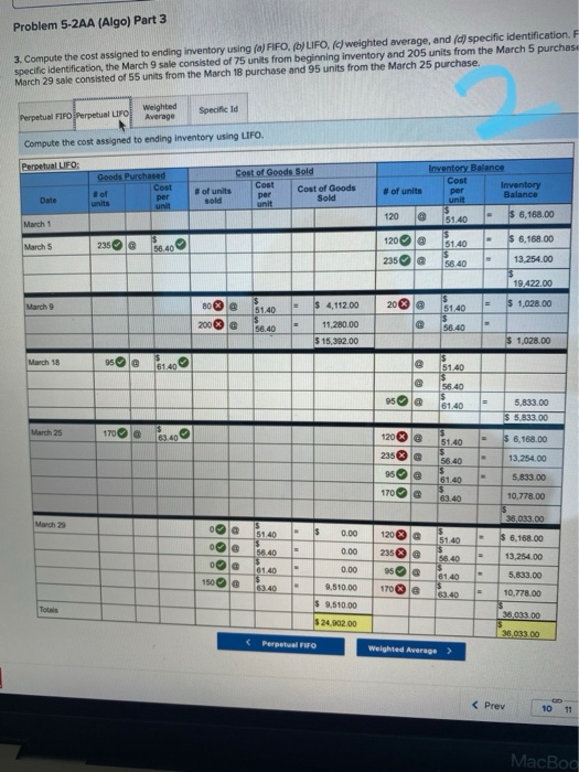 a perpetual inventory system. It entered into the following purchases and sales