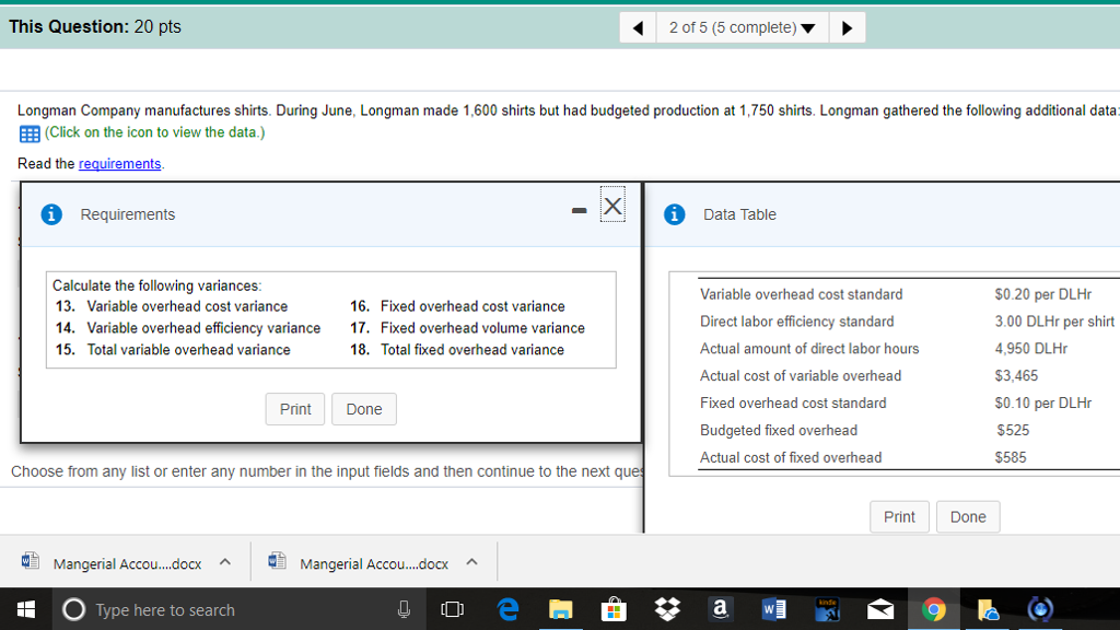 Longman company Please include explanations for each formula listed as well,