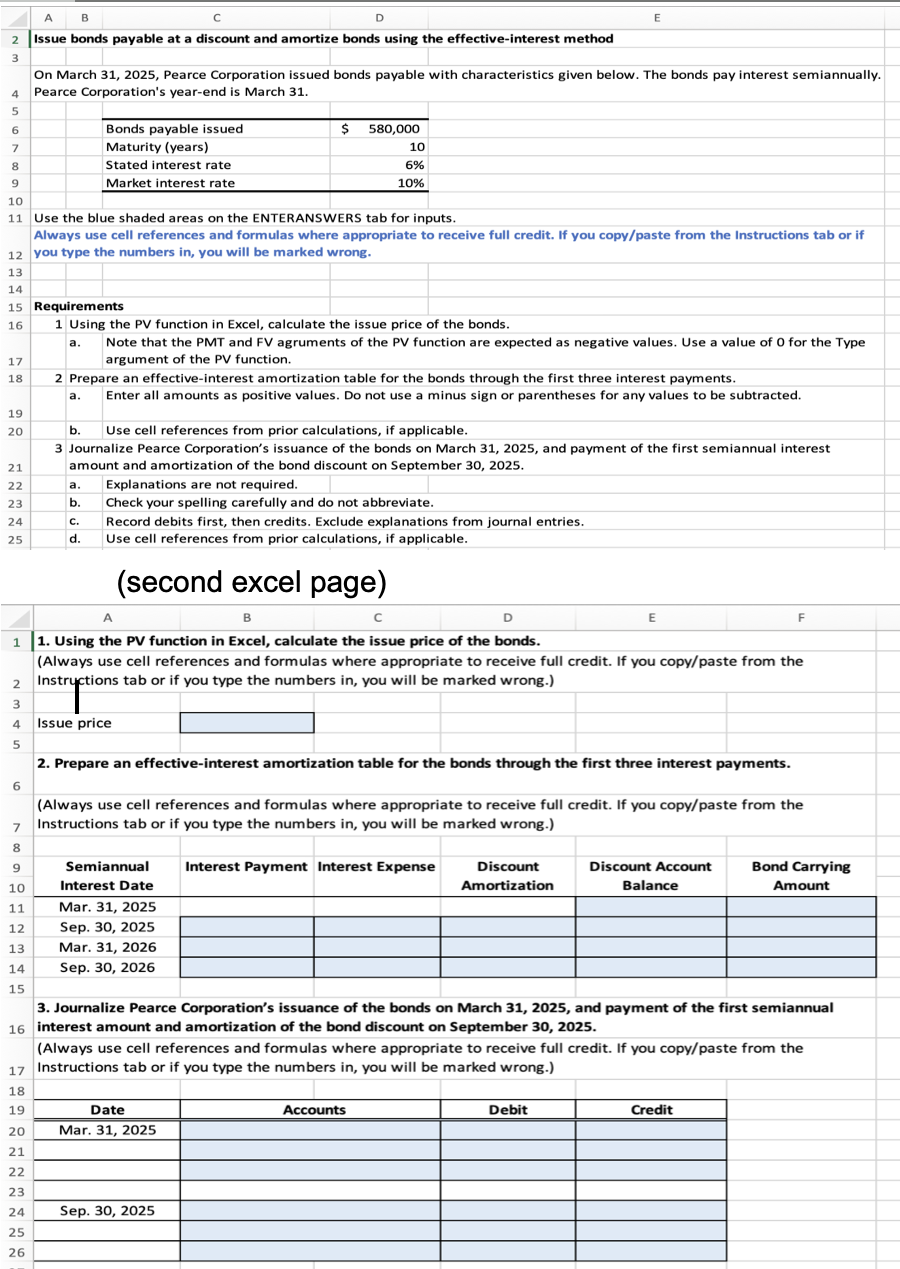  A B C D E Issue bonds payable at a discount