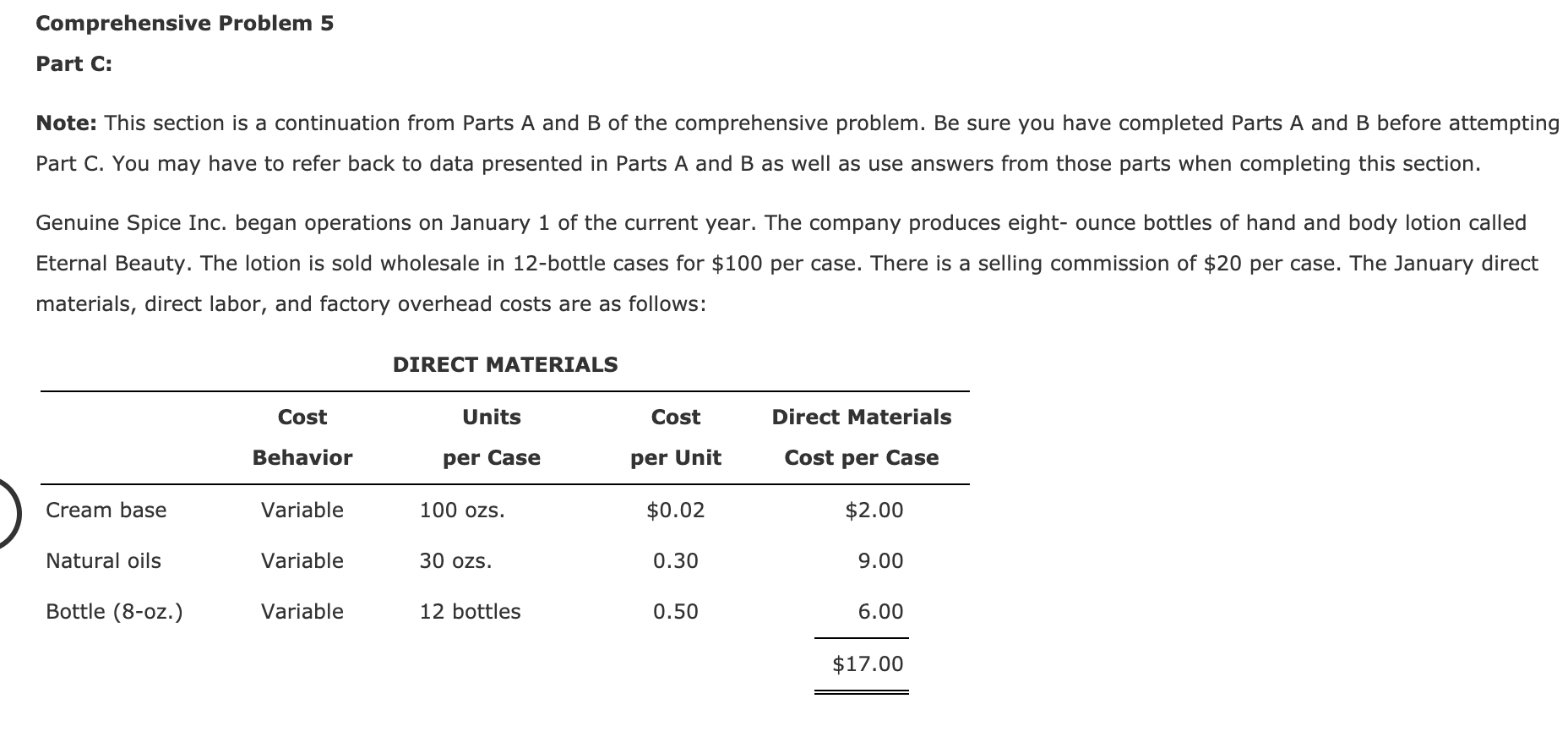  Comprehensive Problem 5 Part C: Note: This section is a continuation