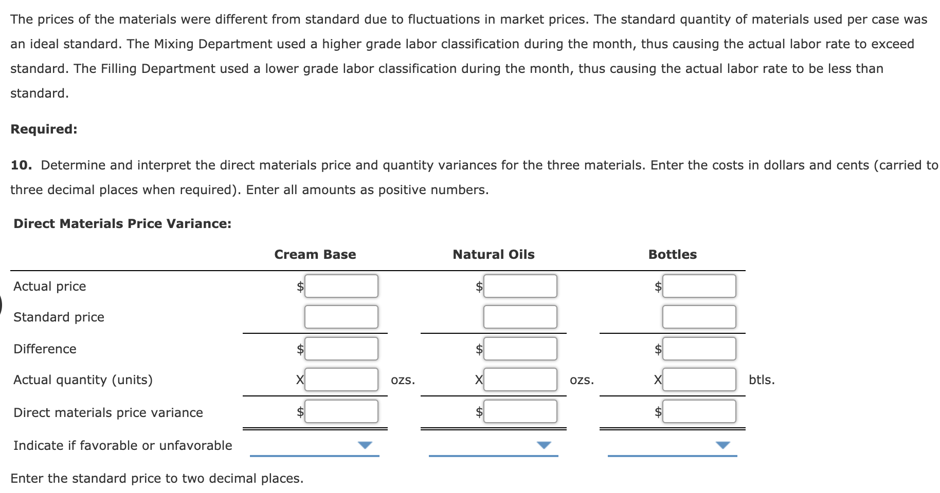 have to refer back to data presented in Parts A and B