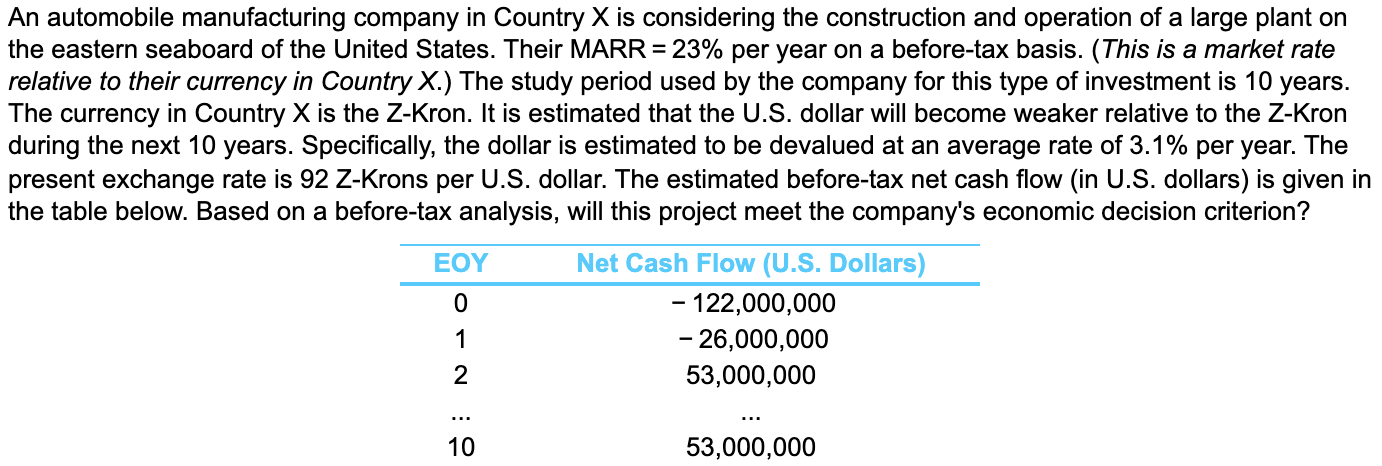 PLEASE SOLVE USING EXEL. ALSO SHOW EXEL CODE An automobile manufacturing company