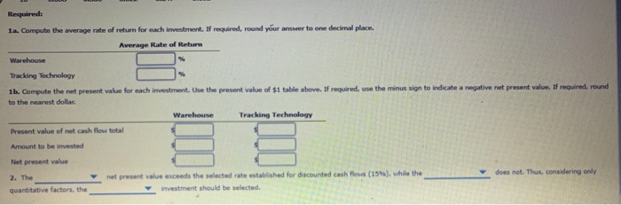 analysis for a Service Company The capital investment Committee of Ells Transport