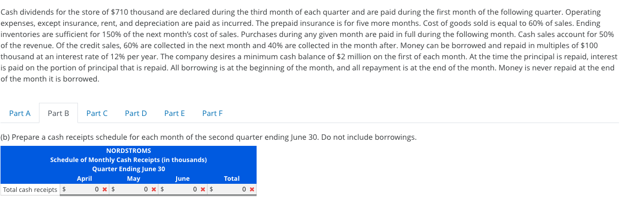budgets quarterly. The following information is available for use in planning the
