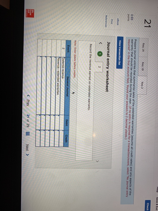 Electronics sells consumer electronics that carry a 90-day manufacturers warranty. At the