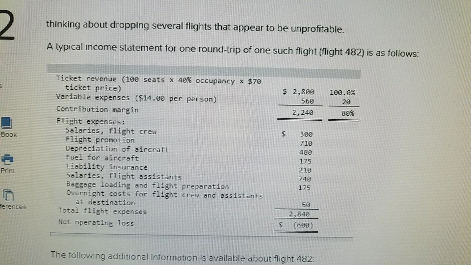  thinking about dropping several flights that appear to be unprofitable. A