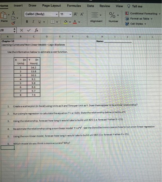 please help me Home Insert Draw Page Layout Formulas Data Review View