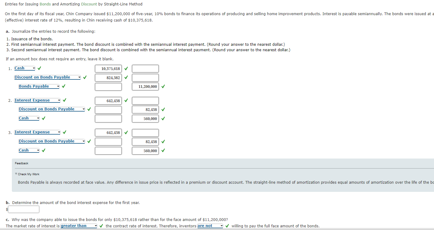 Entries for Issuing Bonds and Amortizing Discount by Straight-Line Method On