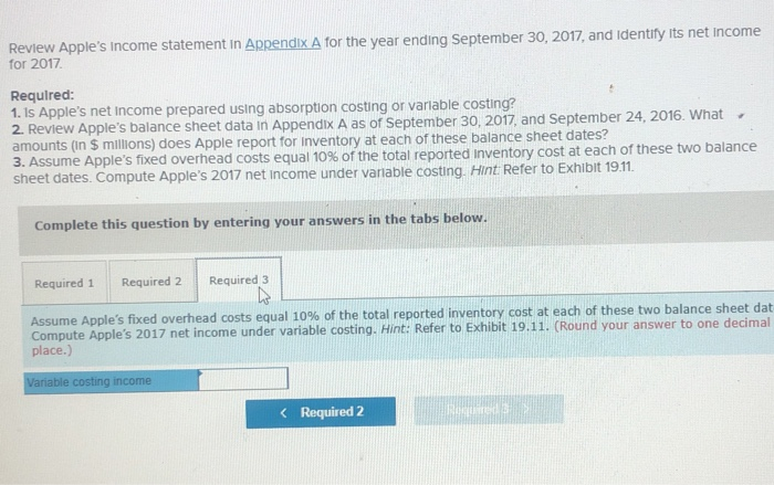 September 30, 2017, and Identify its net Income for 2017 Required: 1.