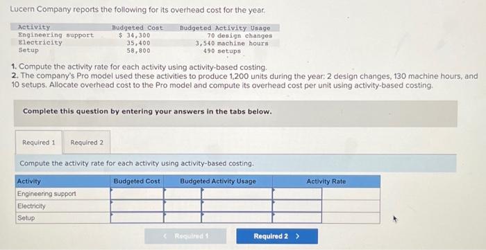 Please help me with 1 & 2 Thank you!! Lucern Company reports